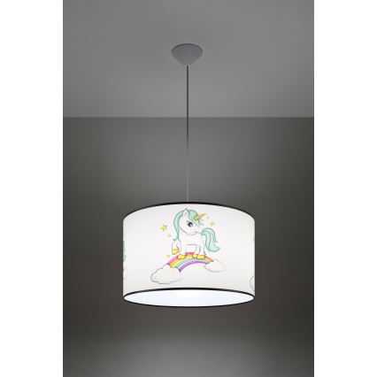 Детски пендел UNICORN 1xE27/15W/230V Ø 40 см еднорог