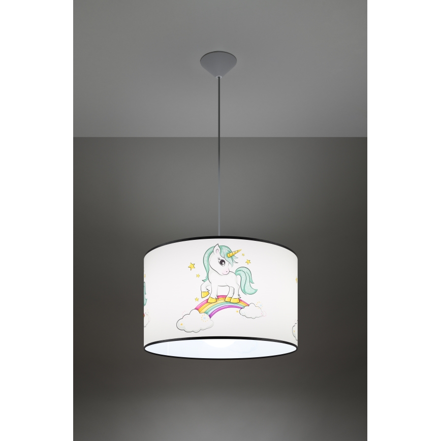 Детски пендел UNICORN 1xE27/15W/230V Ø 40 см еднорог
