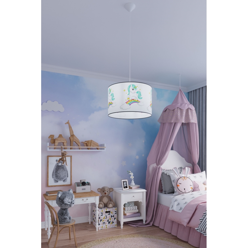 Детски пендел UNICORN 1xE27/15W/230V Ø 40 см еднорог