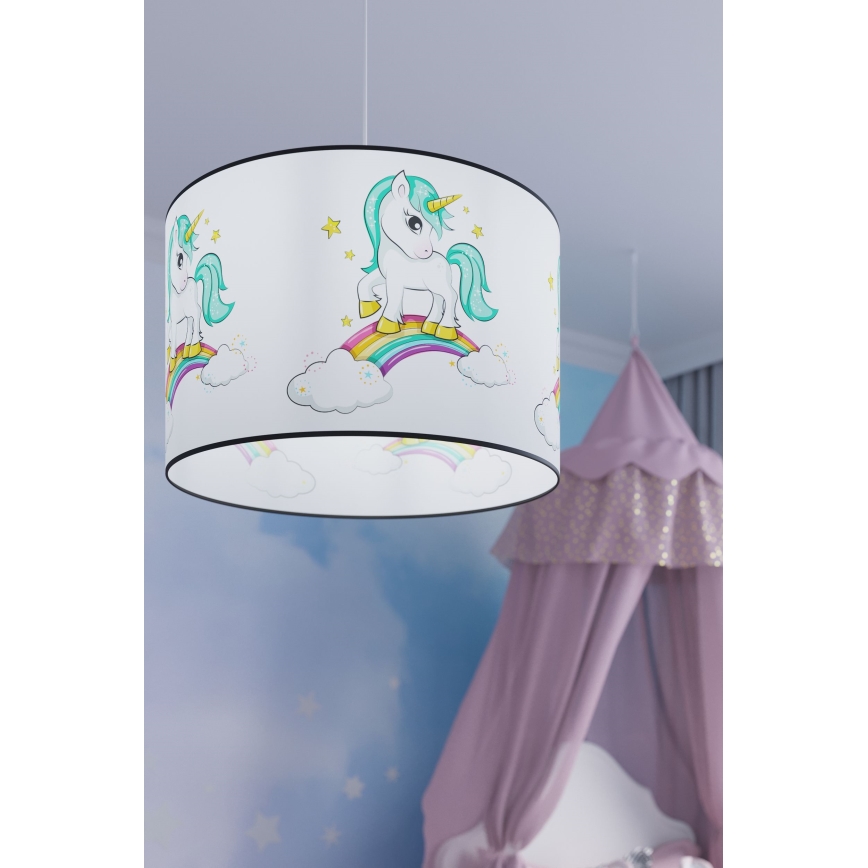 Детски пендел UNICORN 1xE27/15W/230V Ø 40 см еднорог