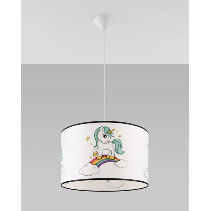 Детски пендел UNICORN 1xE27/15W/230V Ø 40 см еднорог
