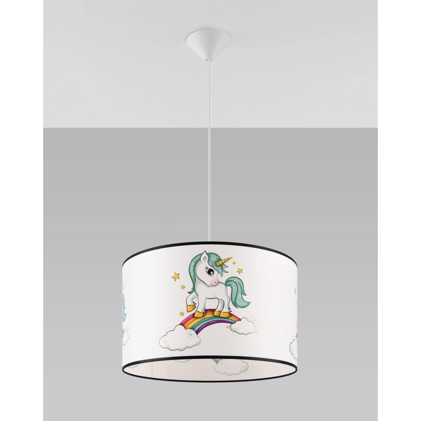 Детски пендел UNICORN 1xE27/15W/230V Ø 40 см еднорог