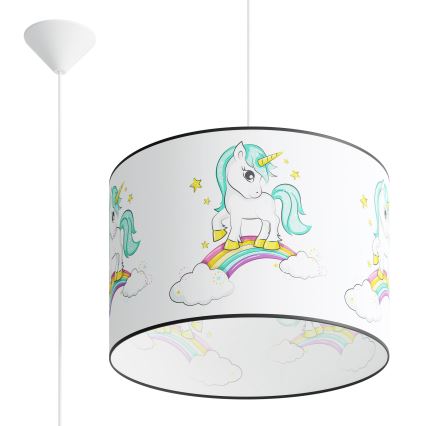 Детски пендел UNICORN 1xE27/15W/230V Ø 40 см еднорог