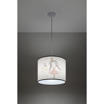 Детски пендел PRINCESS 1xE27/15W/230V Ø 30 см принцеса