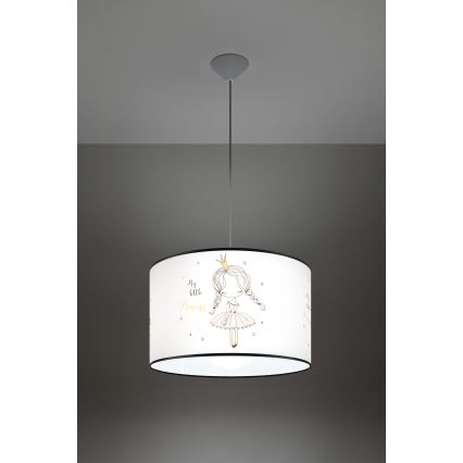 Детски пендел PRINCESS 1xE27/15W/230V Ø 40 см принцеса