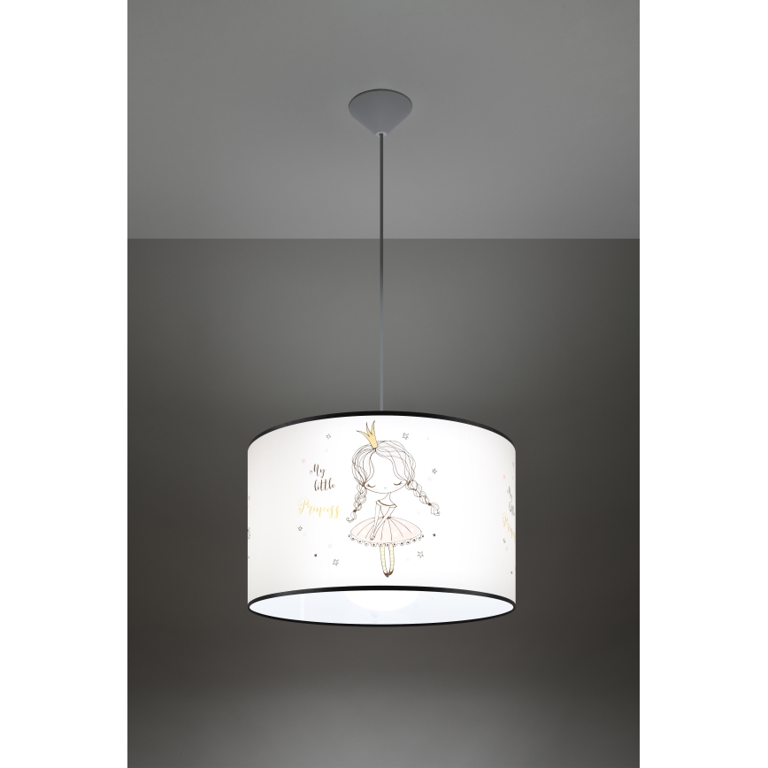 Детски пендел PRINCESS 1xE27/15W/230V Ø 40 см принцеса