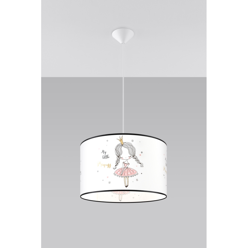 Детски пендел PRINCESS 1xE27/15W/230V Ø 40 см принцеса