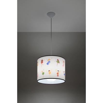 Детски пендел FAIRY 1xE27/15W/230V Ø 30 см фея