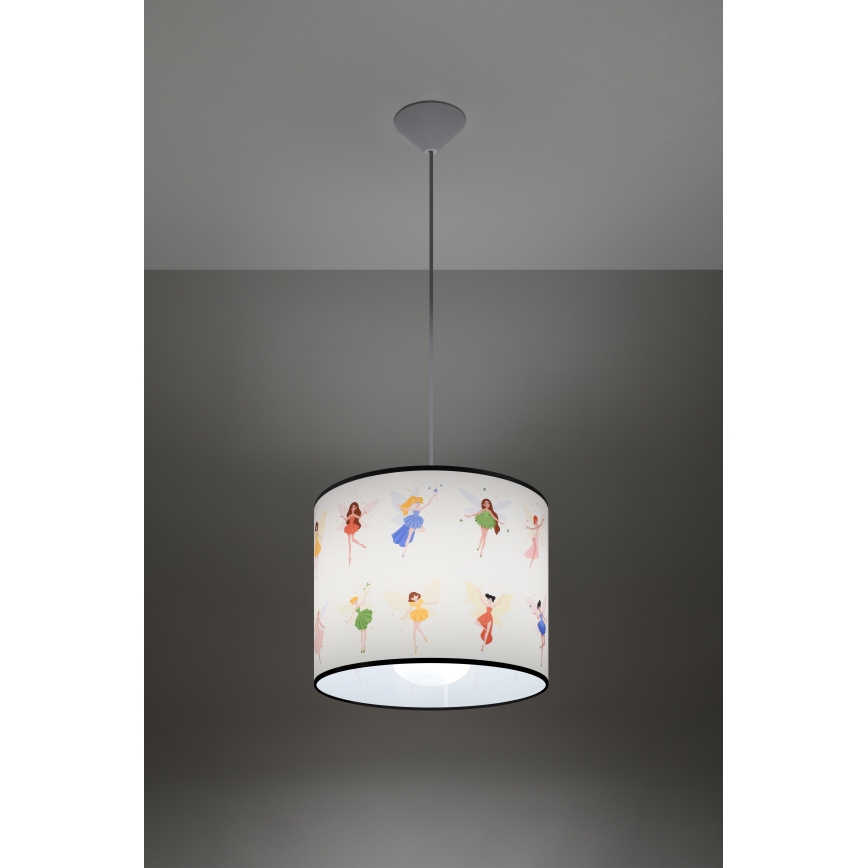 Детски пендел FAIRY 1xE27/15W/230V Ø 30 см фея