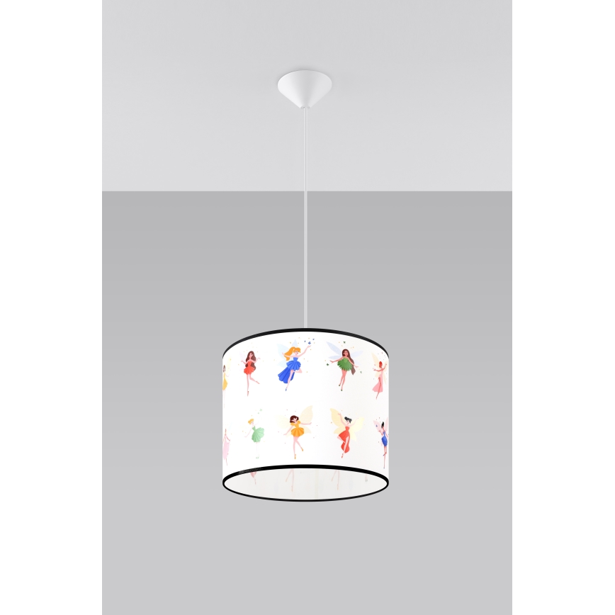 Детски пендел FAIRY 1xE27/15W/230V Ø 30 см фея