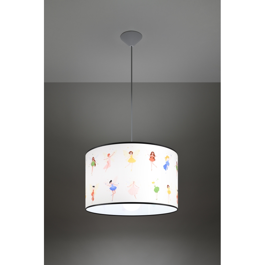 Детски пендел FAIRY 1xE27/15W/230V Ø 40 см фея