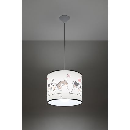 Детски пендел CAT 1xE27/15W/230V Ø 30 см котка