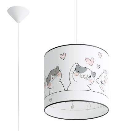 Детски пендел CAT 1xE27/15W/230V Ø 30 см котка