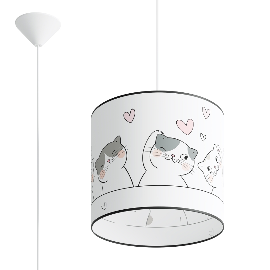 Детски пендел CAT 1xE27/15W/230V Ø 30 см котка