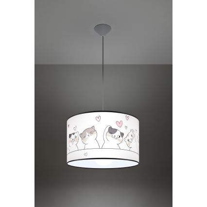 Детски пендел CAT 1xE27/15W/230V Ø 40 см котка