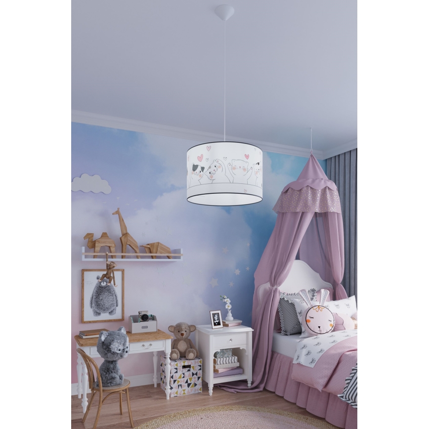 Детски пендел CAT 1xE27/15W/230V Ø 40 см котка