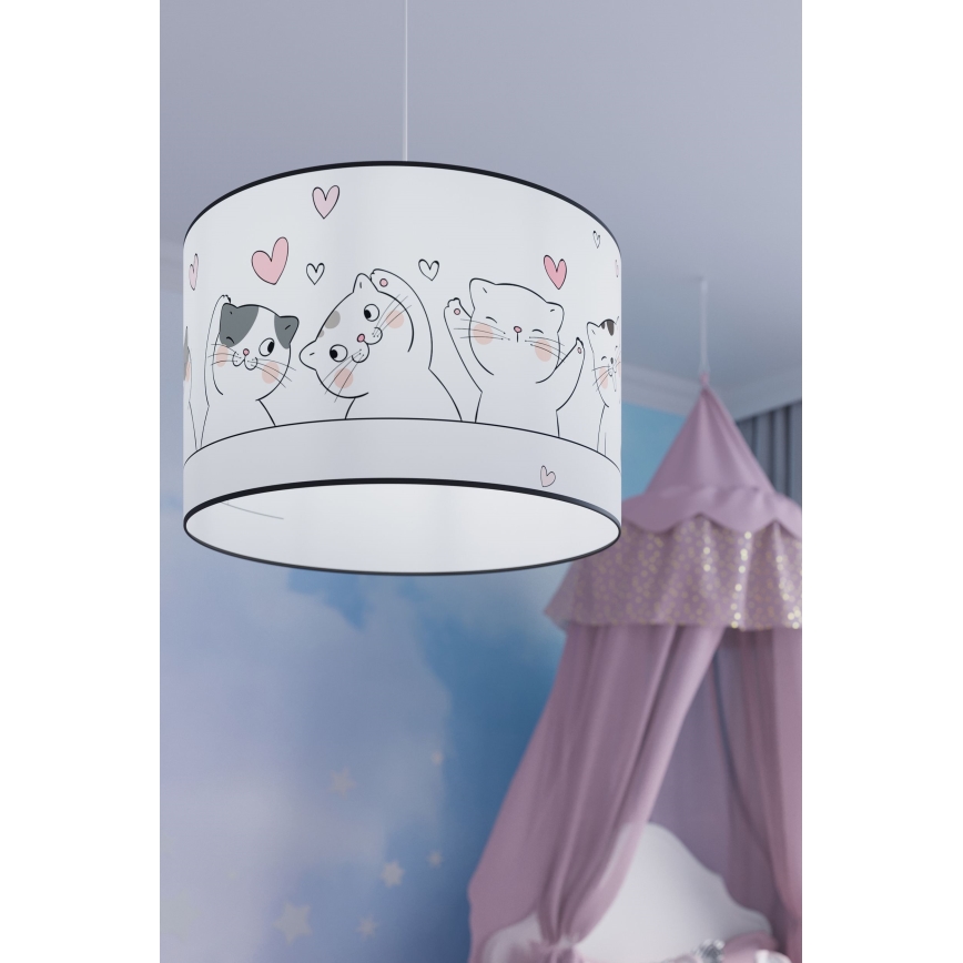 Детски пендел CAT 1xE27/15W/230V Ø 40 см котка