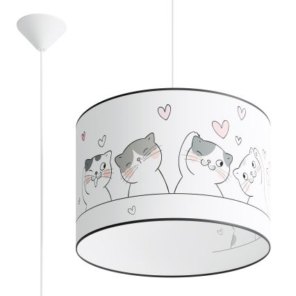 Детски пендел CAT 1xE27/15W/230V Ø 40 см котка