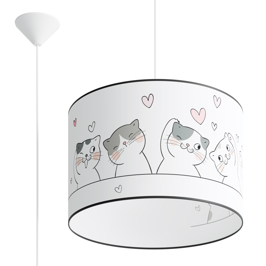 Детски пендел CAT 1xE27/15W/230V Ø 40 см котка