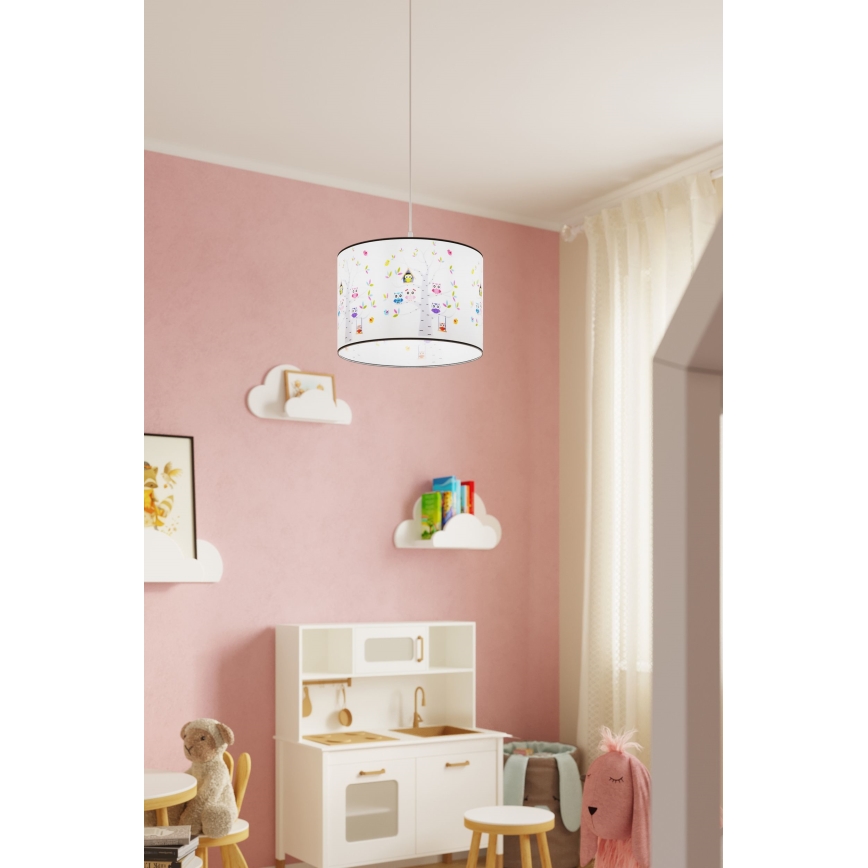 Детски пендел OWLS 1xE27/15W/230V Ø 40 см сови