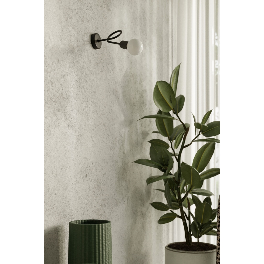 Аплик LOOP 1xE27/15W/230V черен