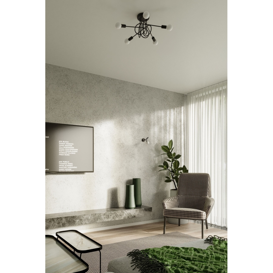 Аплик LOOP 1xE27/15W/230V черен