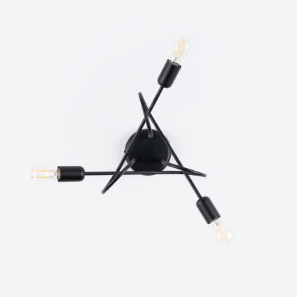 Полилей за повърхностен монтаж LOOP 3xE27/15W/230V черен