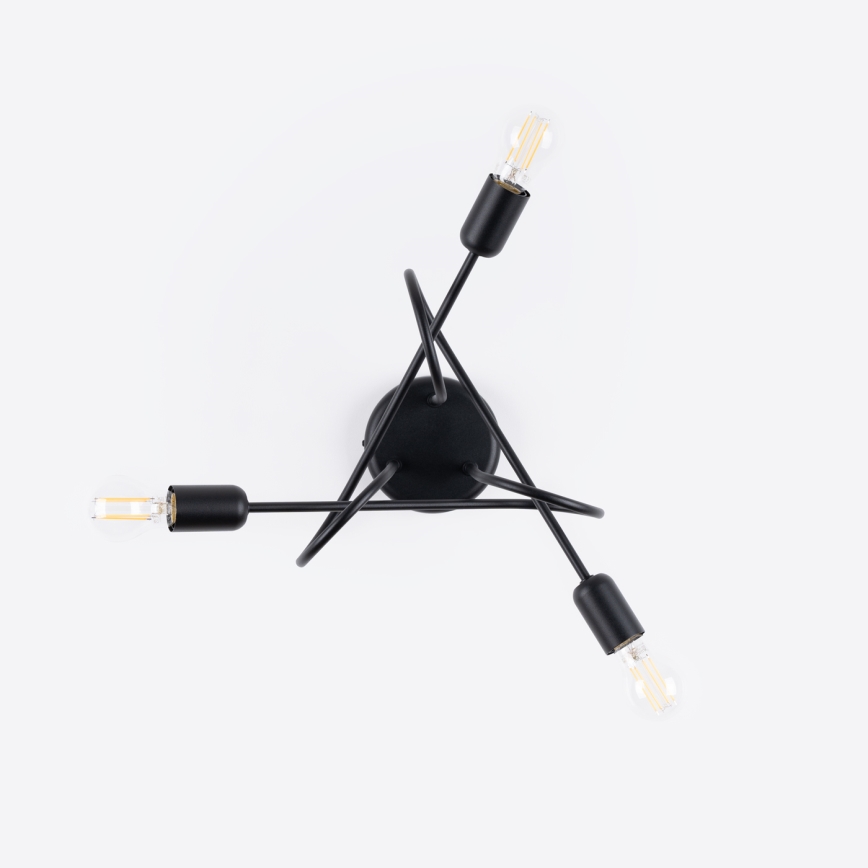 Полилей за повърхностен монтаж LOOP 3xE27/15W/230V черен