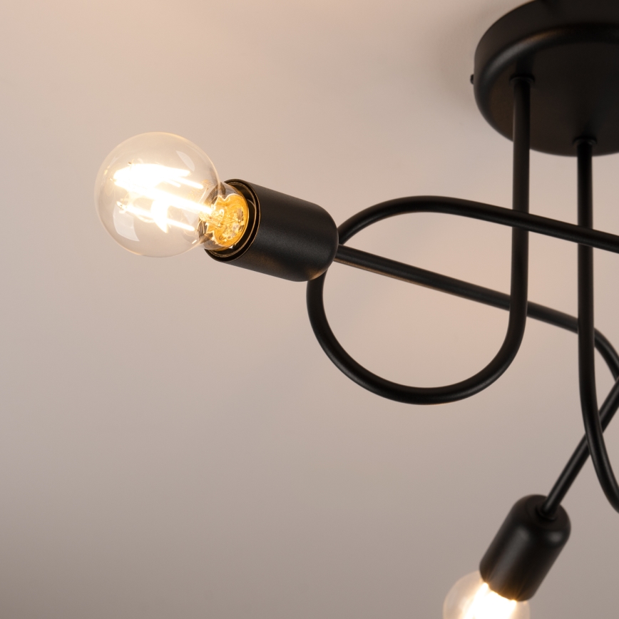 Полилей за повърхностен монтаж LOOP 3xE27/15W/230V черен