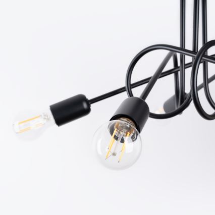 Полилей за повърхностен монтаж LOOP 5xE27/15W/230V черен