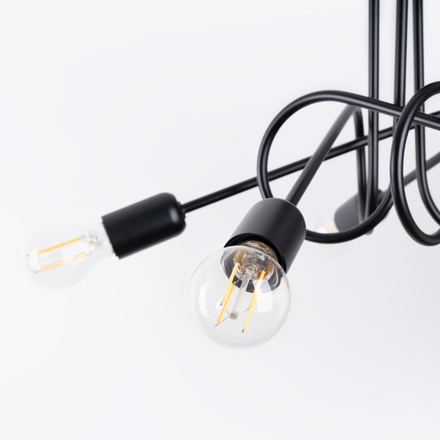 Полилей за повърхностен монтаж LOOP 5xE27/15W/230V черен