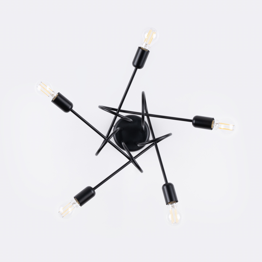 Полилей за повърхностен монтаж LOOP 5xE27/15W/230V черен