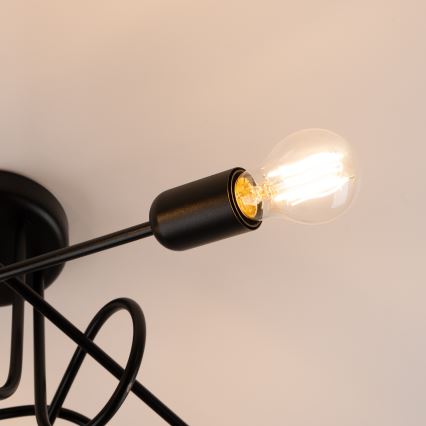 Полилей за повърхностен монтаж LOOP 5xE27/15W/230V черен