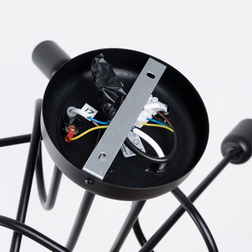 Полилей за повърхностен монтаж LOOP 5xE27/15W/230V черен