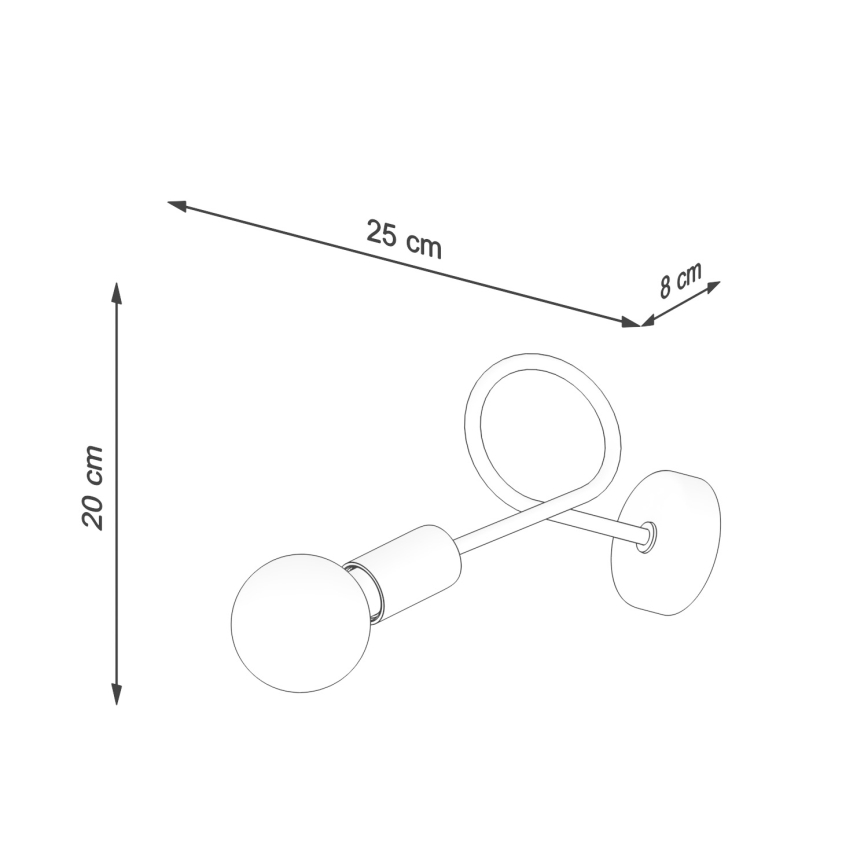 Аплик LOOP 1xE27/15W/230V златист