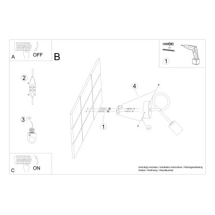 Аплик LOOP 1xE27/15W/230V златист