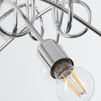 Полилей за повърхностен монтаж LOOP 5xE27/15W/230V лъскав хром
