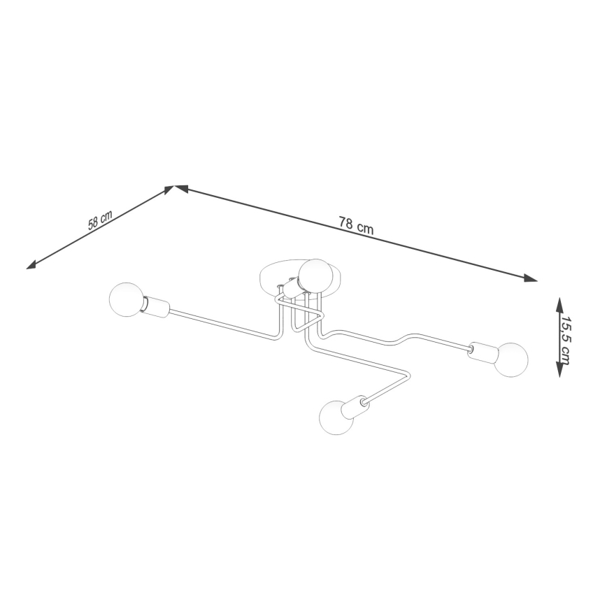 Полилей за повърхностен монтаж VECTOR 4xE27/15W/230V бял