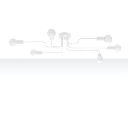 Полилей за повърхностен монтаж VECTOR 6xE27/15W/230V бял