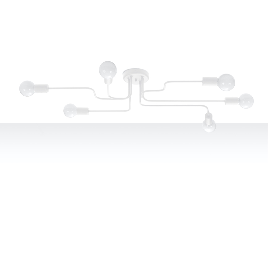Полилей за повърхностен монтаж VECTOR 6xE27/15W/230V бял