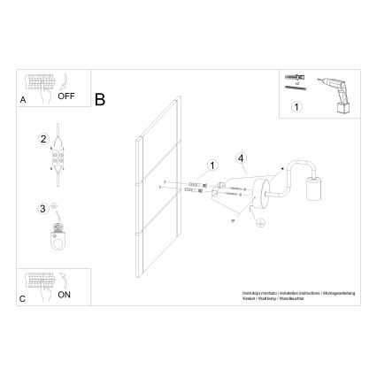 Аплик VECTOR 1xE27/15W/230V черен