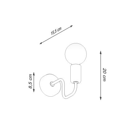 Аплик VECTOR 1xE27/15W/230V черен