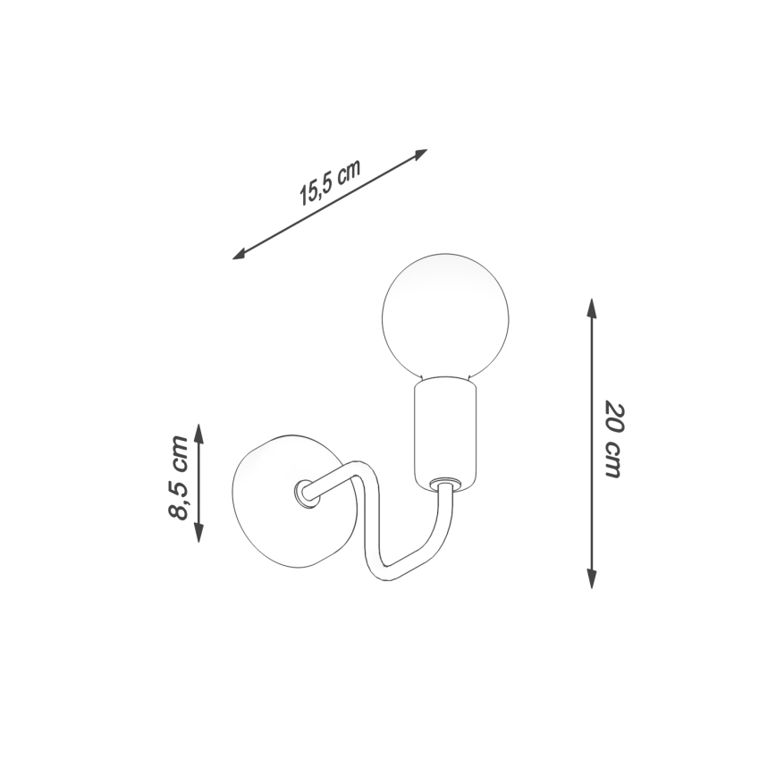 Аплик VECTOR 1xE27/15W/230V черен