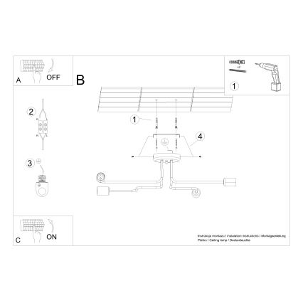 Полилей за повърхностен монтаж VECTOR 4xE27/15W/230V черен