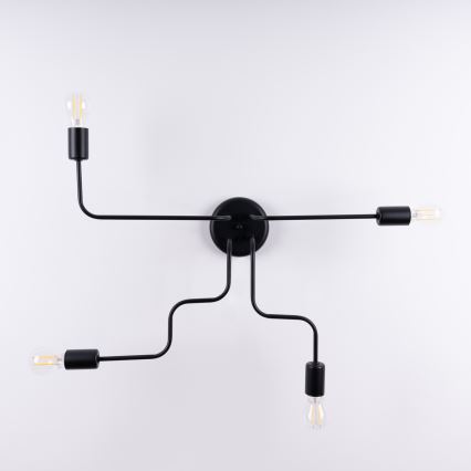 Полилей за повърхностен монтаж VECTOR 4xE27/15W/230V черен