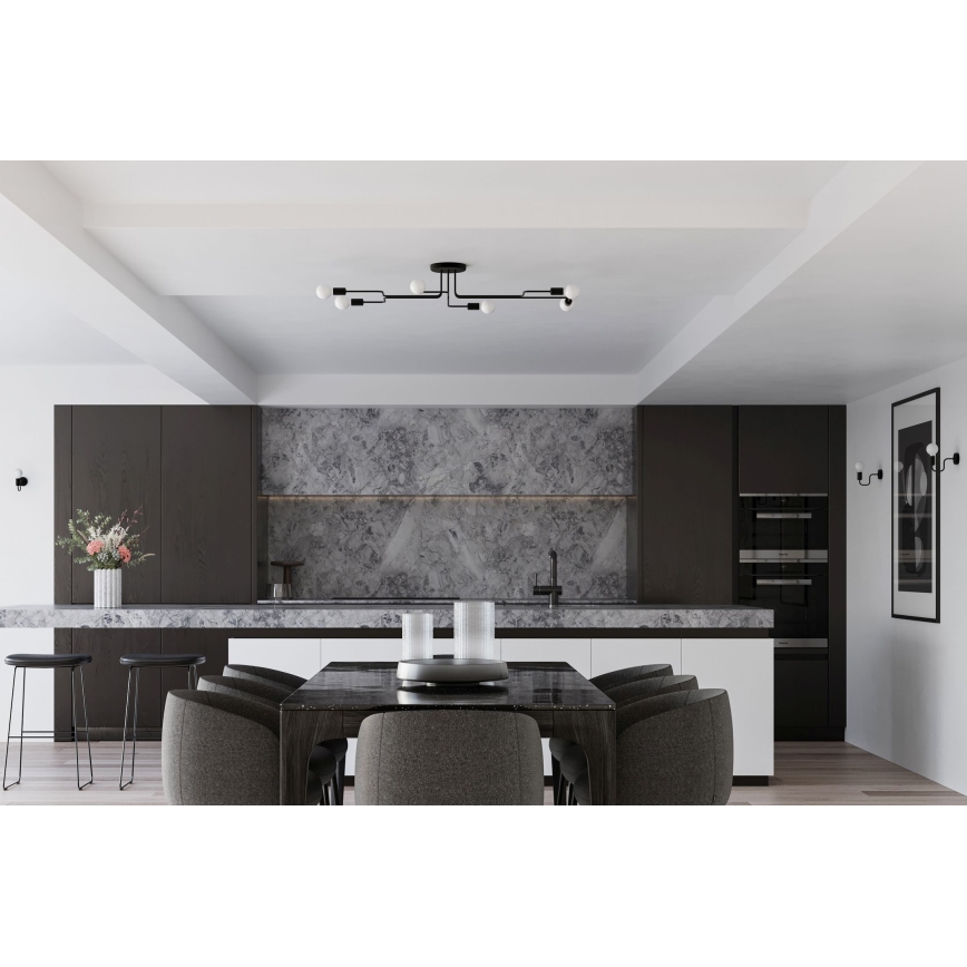 Полилей за повърхностен монтаж VECTOR 6xE27/15W/230V черен