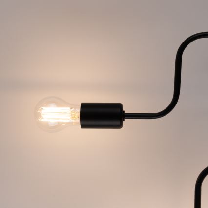 Полилей за повърхностен монтаж VECTOR 6xE27/15W/230V черен