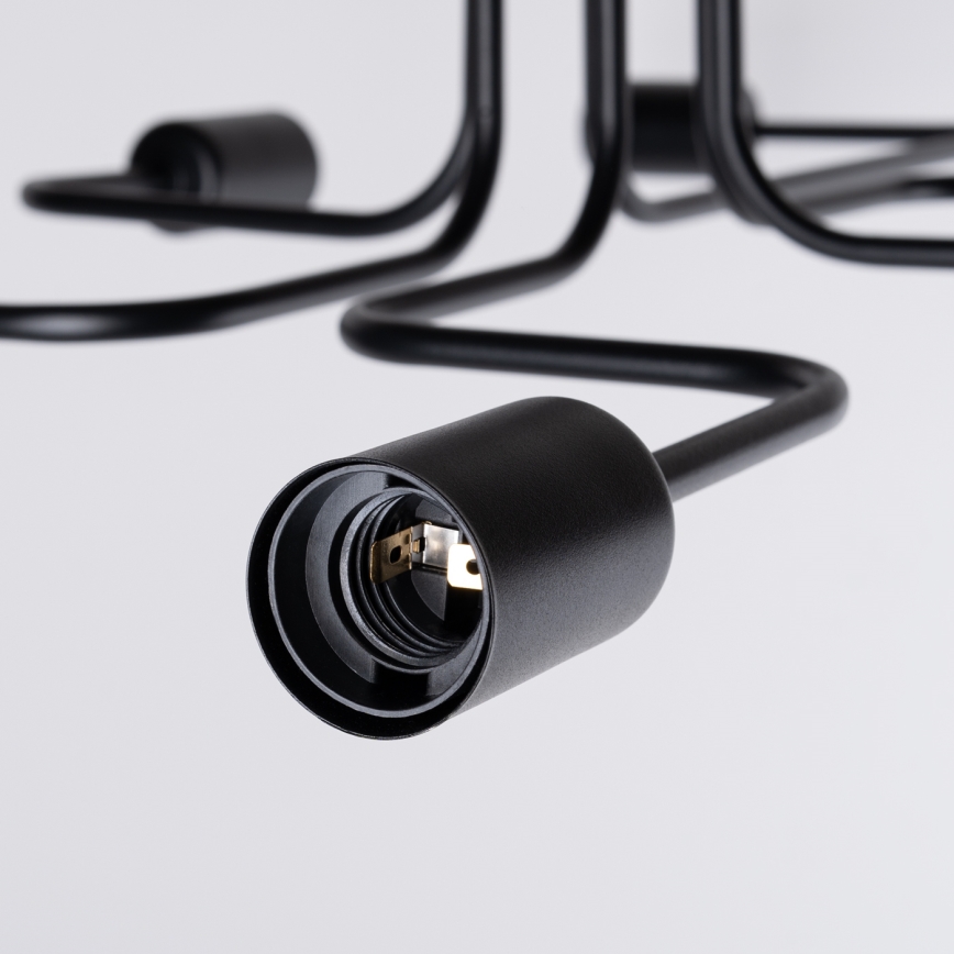 Полилей за повърхностен монтаж VECTOR 6xE27/15W/230V черен