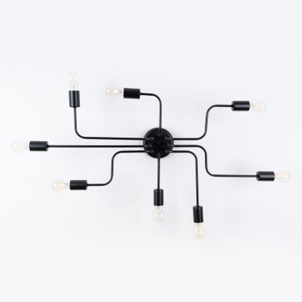 Полилей за повърхностен монтаж VECTOR 8xE27/15W/230V черен