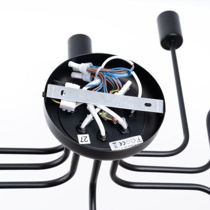 Полилей за повърхностен монтаж VECTOR 8xE27/15W/230V черен